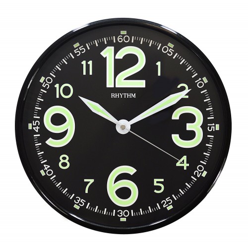 Rhythm(Japan) Silent Silky Move Glow In The Dark Wall Clock